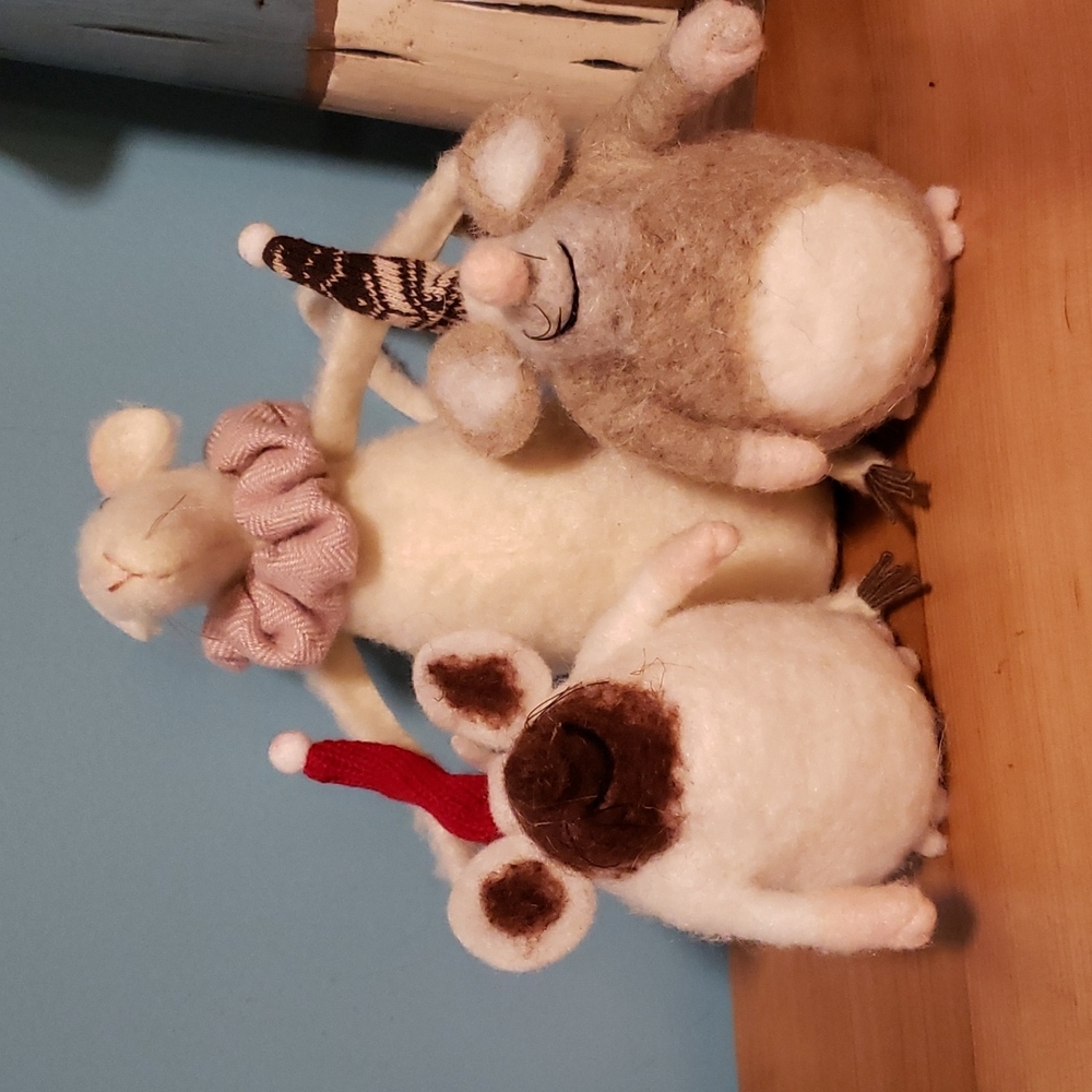 Wool mice, set of 3